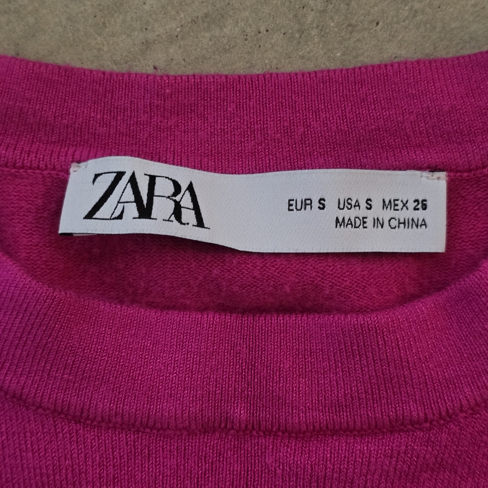 Zara | Long Sleeve round neck cardigan Fushia Small - Picture 3 of 4